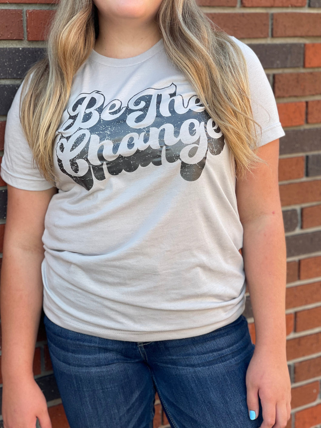 BE THE CHANGE: Heather Cool Gray with Vintage Graphic